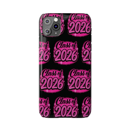 Class of 2026 iPhone Phone Case, Airbrush Graffiti  Slim Case Cover,