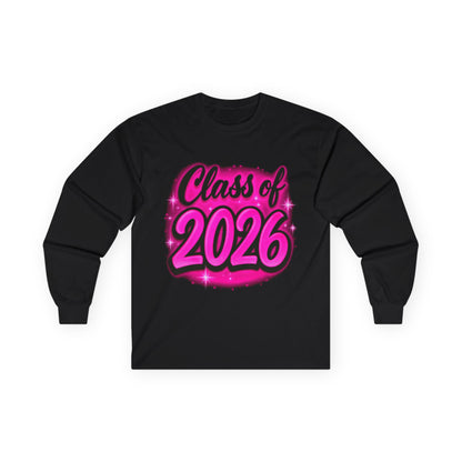 Class of 2026 Long Sleeve Tee | Graduation T-Shirt Airbrush graffiti style