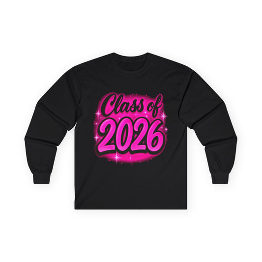 Class of 2026 Long Sleeve Tee | Graduation T-Shirt Airbrush graffiti style