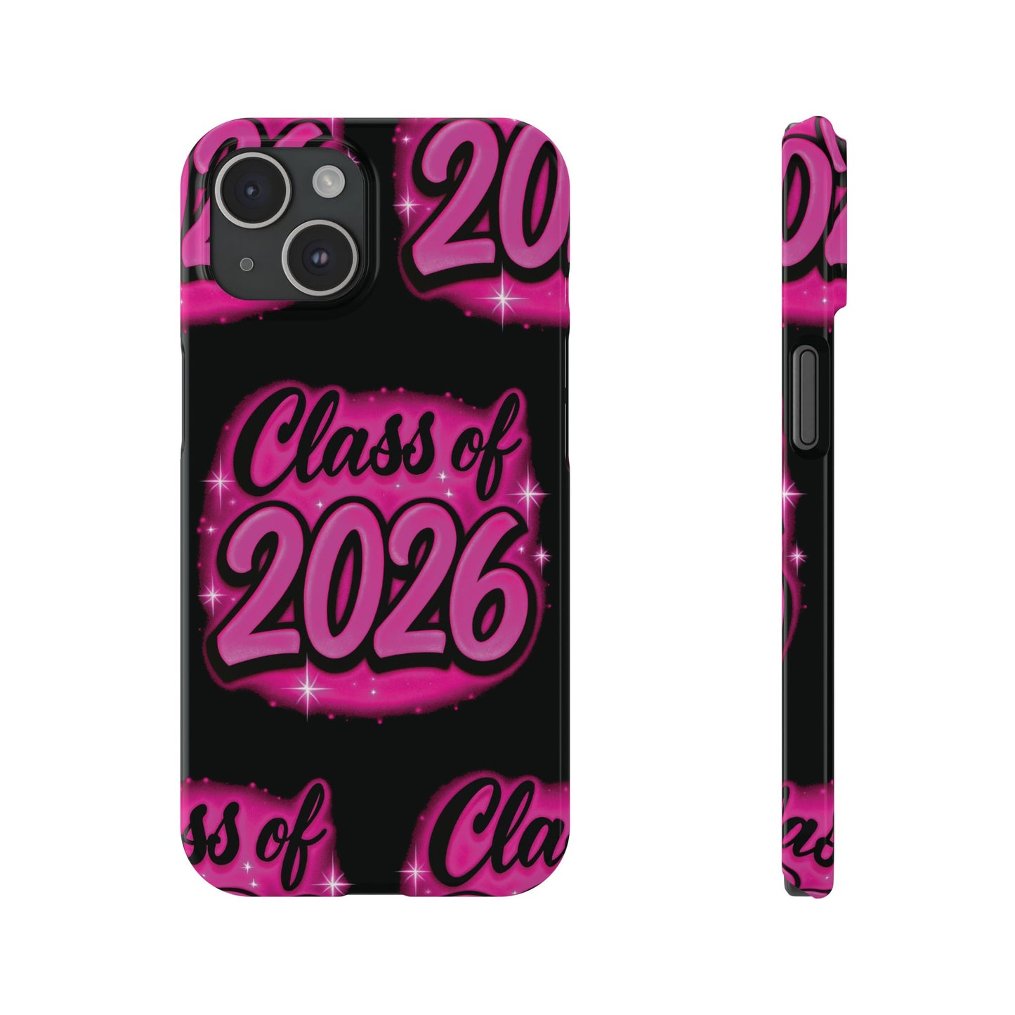 Class of 2026 iPhone Phone Case, Airbrush Graffiti  Slim Case Cover,