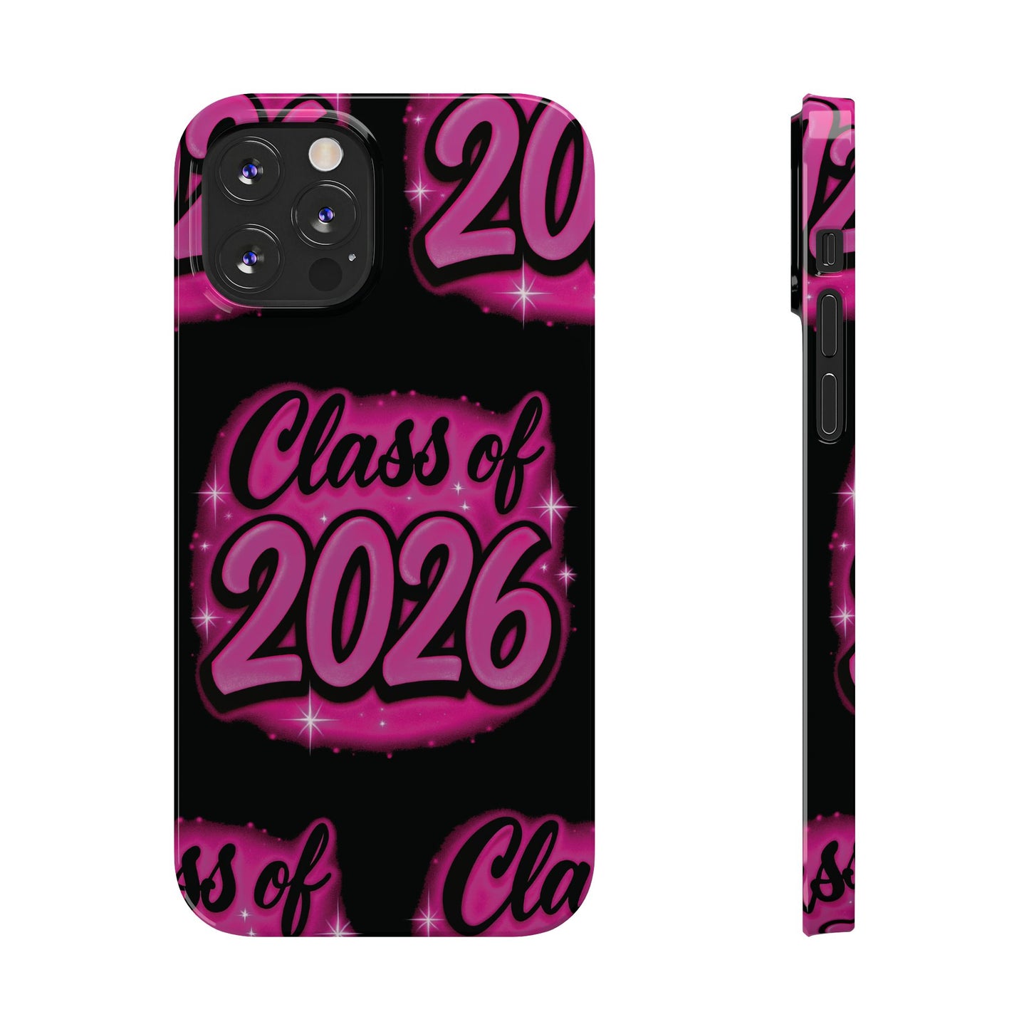 Class of 2026 iPhone Phone Case, Airbrush Graffiti  Slim Case Cover,