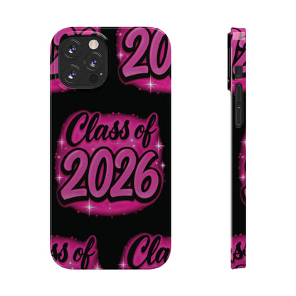 Class of 2026 iPhone Phone Case, Airbrush Graffiti  Slim Case Cover,