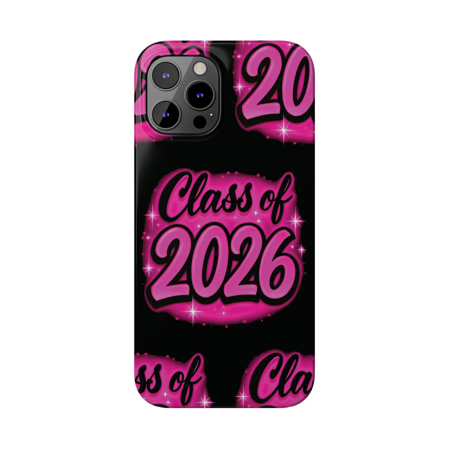 Class of 2026 iPhone Phone Case, Airbrush Graffiti  Slim Case Cover,