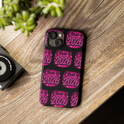 Class of 2026 iPhone Phone Case, Airbrush Graffiti  Slim Case Cover,
