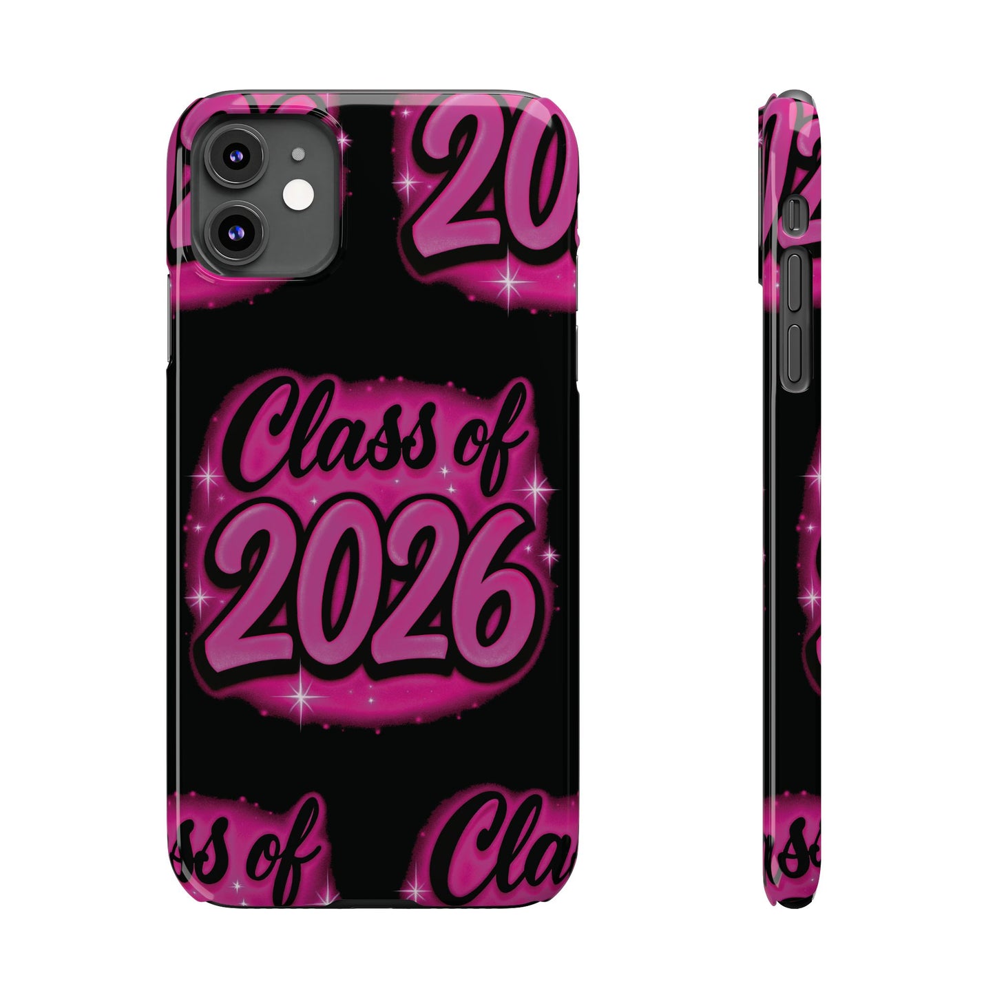 Class of 2026 iPhone Phone Case, Airbrush Graffiti  Slim Case Cover,