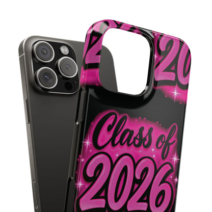 Class of 2026 iPhone Phone Case, Airbrush Graffiti  Slim Case Cover,