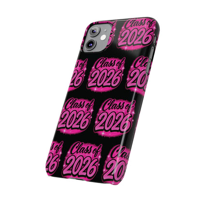 Class of 2026 iPhone Phone Case, Airbrush Graffiti  Slim Case Cover,