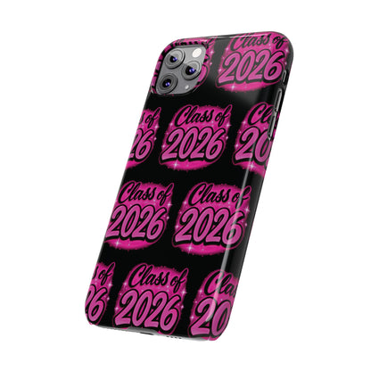 Class of 2026 iPhone Phone Case, Airbrush Graffiti  Slim Case Cover,