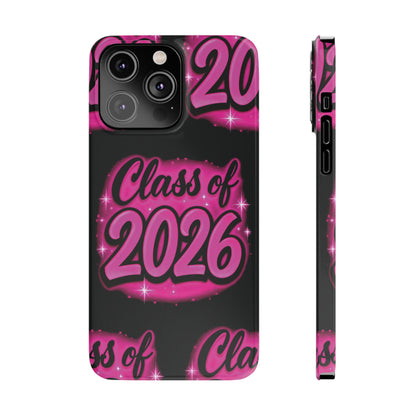 Class of 2026 iPhone Phone Case, Airbrush Graffiti  Slim Case Cover,