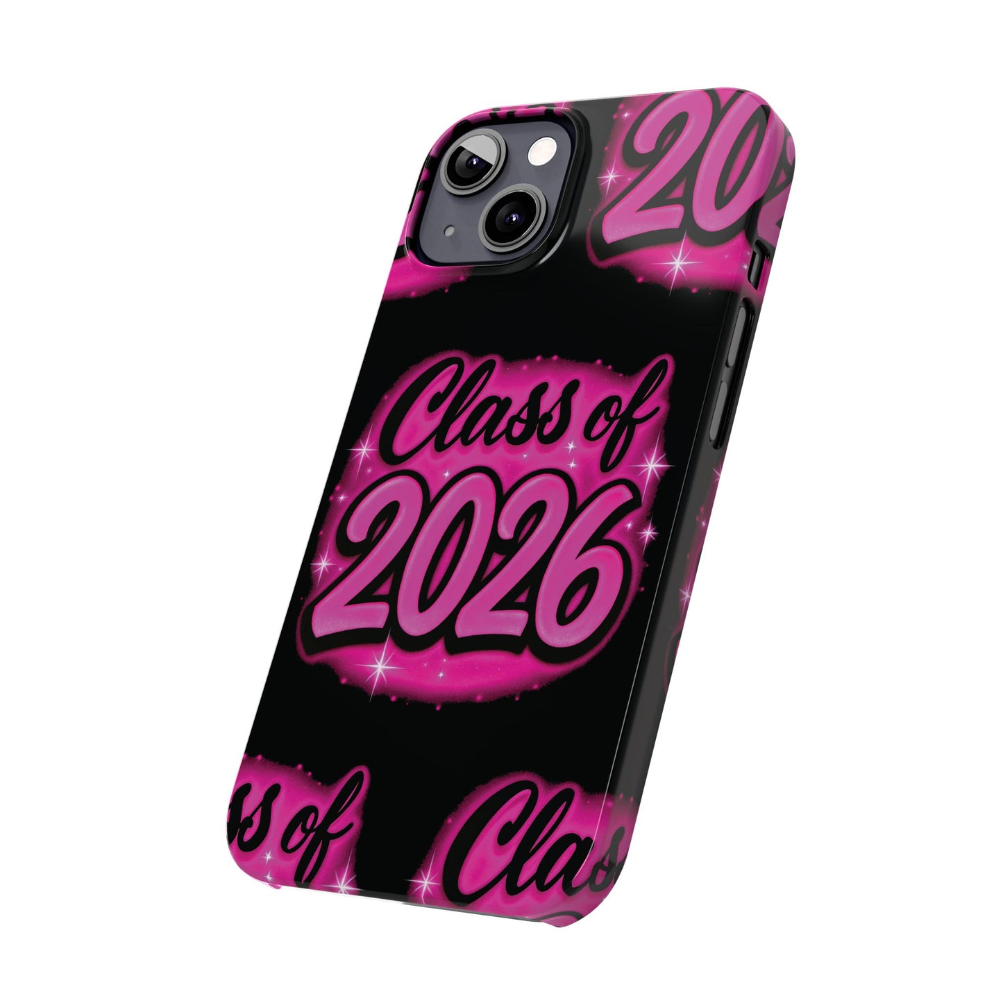Class of 2026 iPhone Phone Case, Airbrush Graffiti  Slim Case Cover,