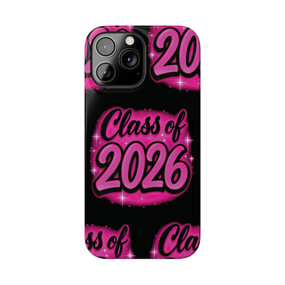 Class of 2026 iPhone Phone Case, Airbrush Graffiti  Slim Case Cover,