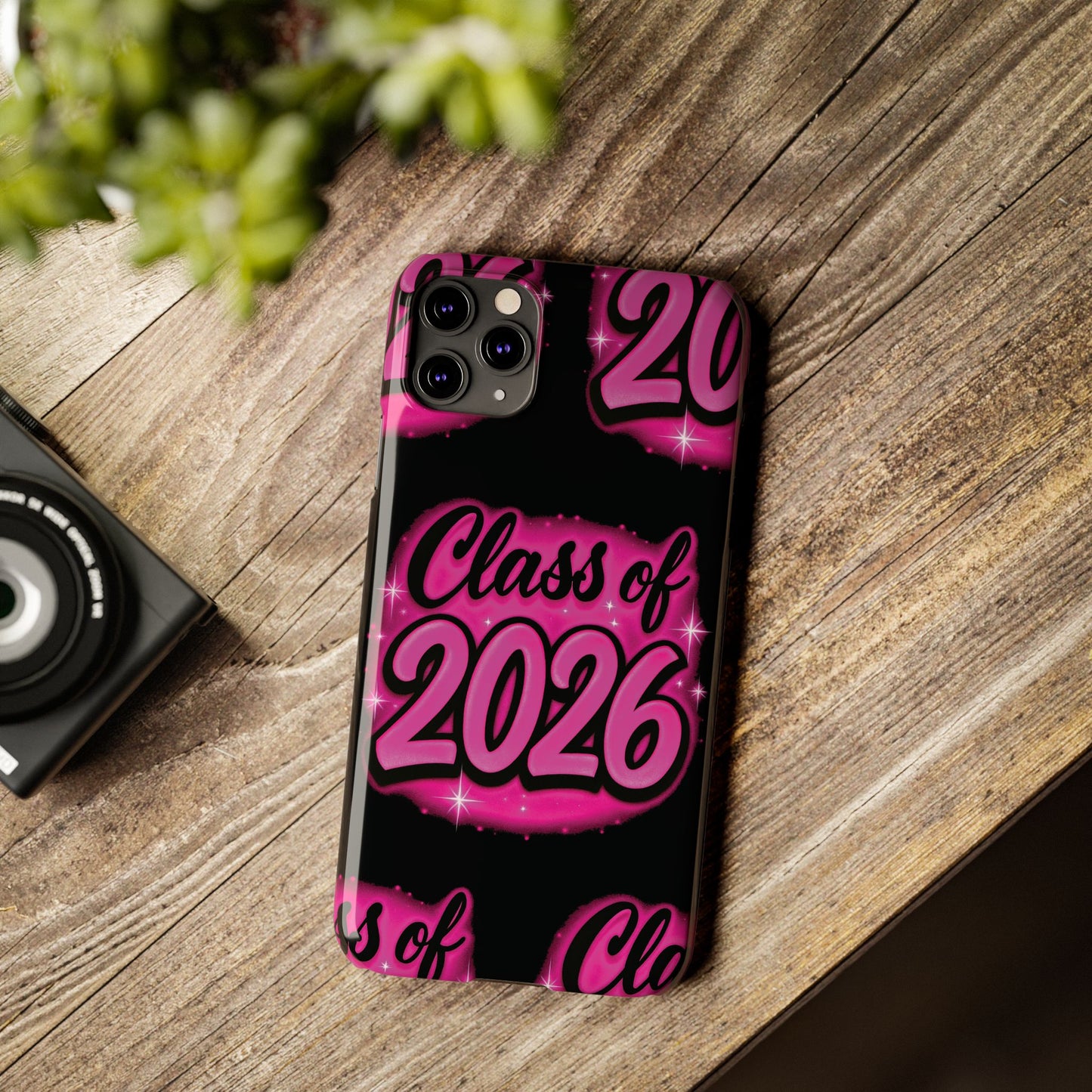 Class of 2026 iPhone Phone Case, Airbrush Graffiti  Slim Case Cover,