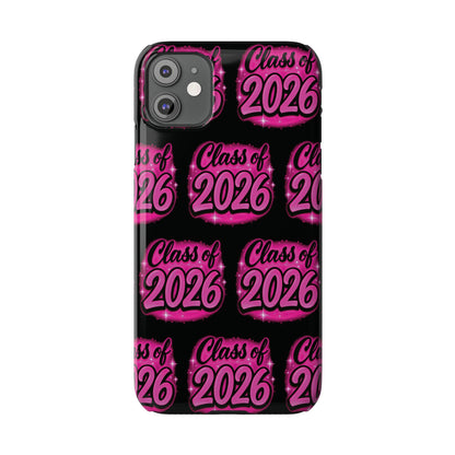Class of 2026 iPhone Phone Case, Airbrush Graffiti  Slim Case Cover,