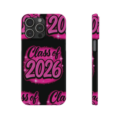 Class of 2026 iPhone Phone Case, Airbrush Graffiti  Slim Case Cover,