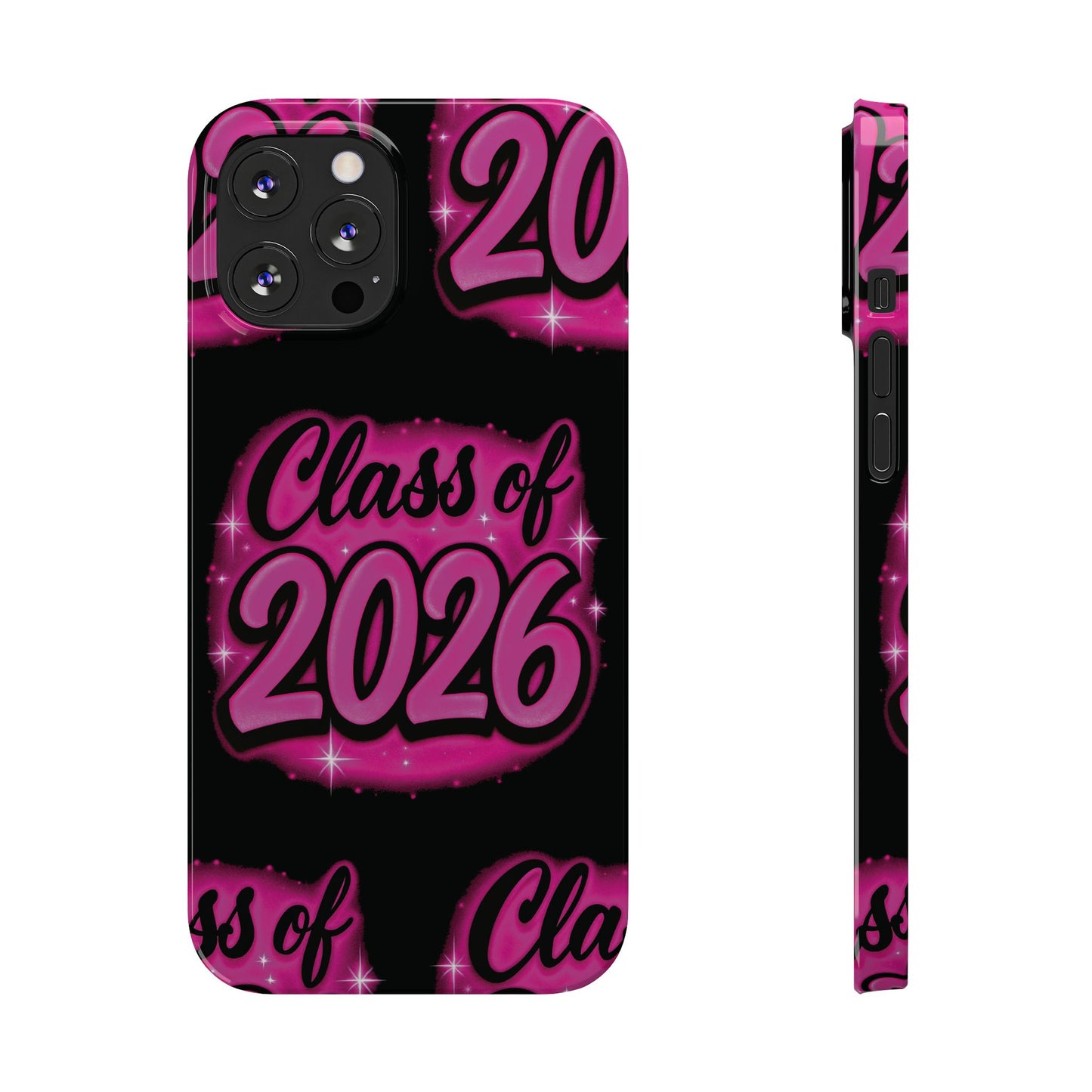 Class of 2026 iPhone Phone Case, Airbrush Graffiti  Slim Case Cover,