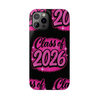 Class of 2026 iPhone Phone Case, Airbrush Graffiti  Slim Case Cover,