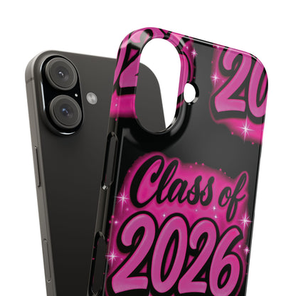 Class of 2026 iPhone Phone Case, Airbrush Graffiti  Slim Case Cover,